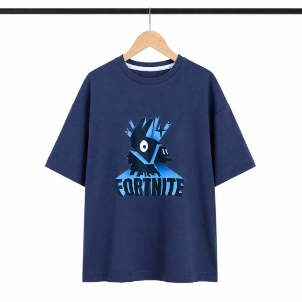 تصویر   تیشرت طوسی طرح Fortnite