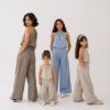 تصویر  ست تاپ و شلوار لینن کرم